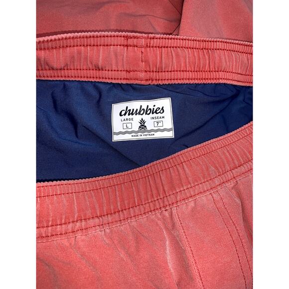 Chubbies Men's Salmon Athloungers Spring Cleans Sport Shorts Size L 7" Inseam - Picture 9 of 11